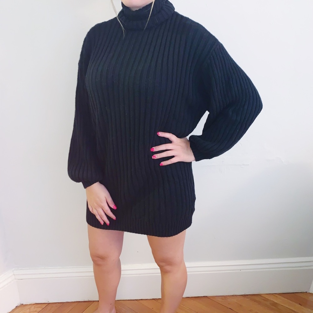 Black Turtleneck Sweater Dress